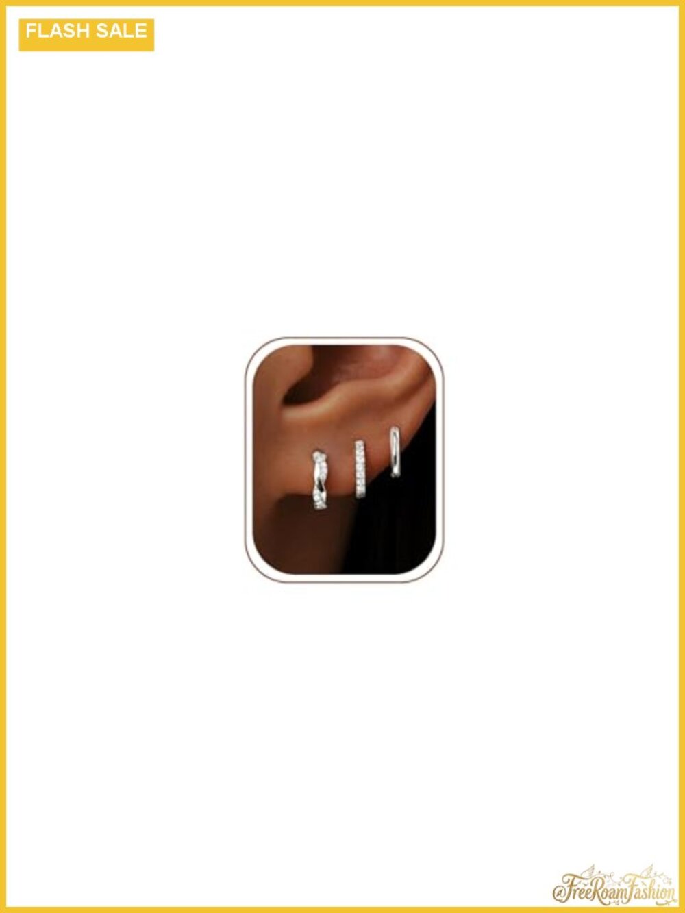 14K Gold Plated Huggie Hoop Earrings for Women, Hypoallergenic Sterling Silver